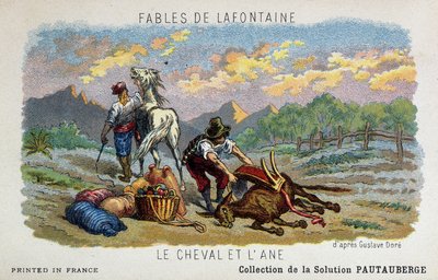 Fable de Lafontaine: الحصان والحمار وفقًا لغوستاف دوريه بواسطة غوستاف دور
