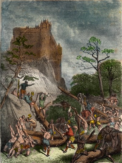 Feodalite في العصور الوسطى: الأقنان الذين يعملون من أجل الرب - نقش من قبل Gustave Dore من القرن التاسع عشر في "" التاريخ الوطني المصور لفرنسا من أقدم العصور حتى يومنا هذا "" 1876 - مجموعة خاصة بواسطة غوستاف دور