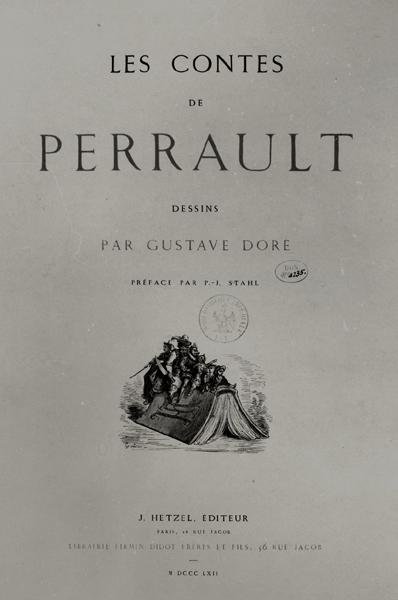 واجهة كتاب "Les Contes de Charles Perrault" ، الذي نشره ج. هيتزل بواسطة غوستاف دور