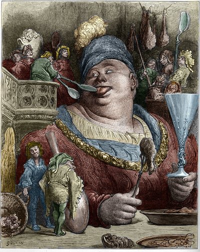 شخصية Gargantua في روايات فرانسوا رابليه (1494-1553) ، الكاتب الفرنسي. رسم إيضاحي لجوستاف دوري (1832-1883). بواسطة غوستاف دور