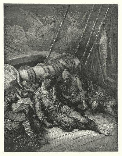 رسم توضيحي لغوستاف دور لرائعة كوليردج "زمن البحار القديم" (نقش) بواسطة غوستاف دور