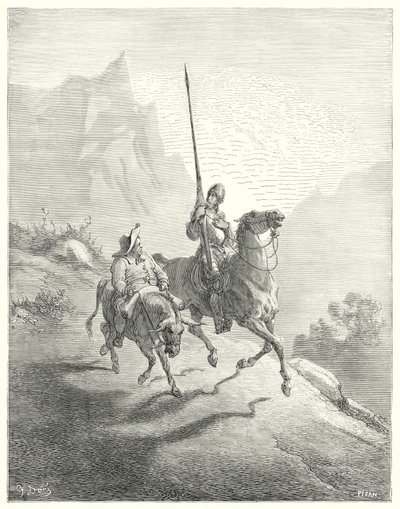 Gustave Dores Don Quixote: "It was yet early in the morning, at which time the sunbeams did not prove so offensive" (engraving) بواسطة غوستاف دور