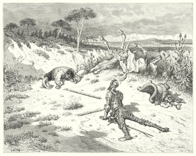 Gustave Dores Don Quixote: "Sancho, I have always heard it said, that to do a kindness to clowns, is like throwing water into the sea" (engraving) بواسطة غوستاف دور