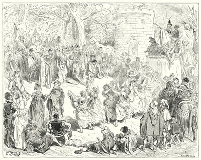 Gustave Dores Don Quixote: "They were led up by a reverend old man and a matronly woman" (engraving) بواسطة غوستاف دور