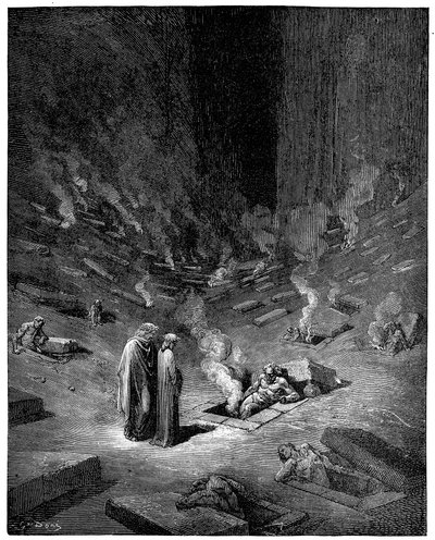 الجحيم: مدينة ديس ، الإله الروماني للعالم السفلي ، 1863 بواسطة غوستاف دور