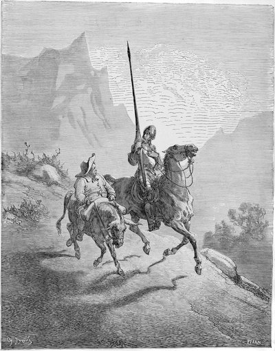 رسم توضيحي لكتاب دون كيشوت دي لا مانشا بقلم إم دي سيرفانتس ، 1863. بواسطة غوستاف دور