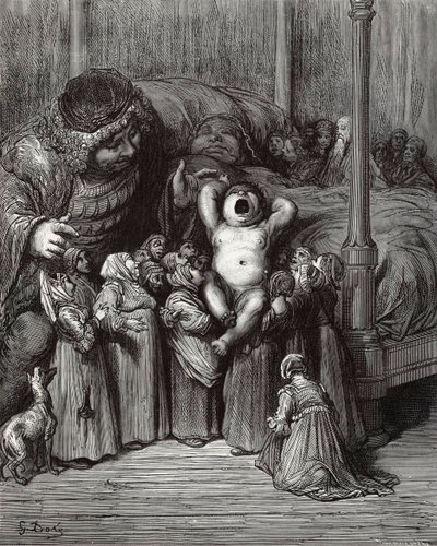 رسم توضيحي لكتاب Gargantua and Pantagruel بواسطة Rabelais ، 1854. بواسطة غوستاف دور