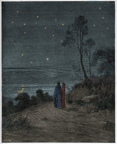 جحيم ، كانتو 2: سماء الليل الداكن ، صورة من "الكوميديا الإلهية" لدانتي أليغييري ، 1885 بواسطة غوستاف دور