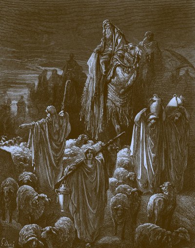 سفر يعقوب إلى مصر ، بواسطة Doré - الكتاب المقدس بواسطة غوستاف دور