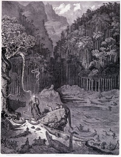 رأيت في أمريكا ... اللوح الحادي عشر - رسم غوستاف دوري (1832-1883) ، لـ La legende du Jeif يتجول بواسطة Pierre Dupont ، إصدار Librairie du Magasin Picturesque ، باريس 1862 بواسطة غوستاف دور