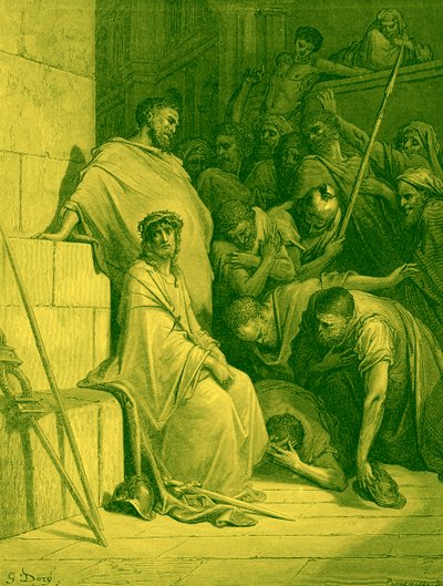 الجنود الرومان يسخرون من يسوع - الكتاب المقدس بواسطة غوستاف دور