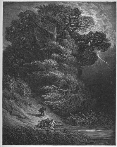 Le chene et le reseau - The Oak and the Reed - من "Fables" للمخرج Jean de La Fontaine بواسطة غوستاف دور