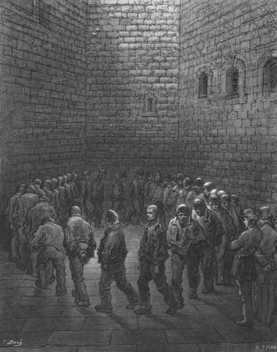 "Newgate - Exercise Yard" ، ١٨٧٢. بواسطة غوستاف دور