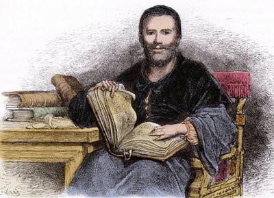 صورة لرابيليه - رسم توضيحي من "Gargantua and Pantagruel" بقلم فرانسوا رابيليه - نقش لغوستاف دوري (1832-1883) بواسطة غوستاف دور