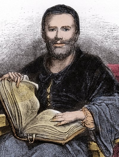 صورة لرابيليه - رسم توضيحي من "Gargantua and Pantagruel" بقلم فرانسوا رابيليه - نقش لغوستاف دوري (1832-1883) بواسطة غوستاف دور