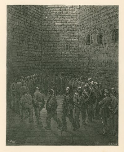 سجناء في ساحة ممارسة السجن في Newgate بواسطة غوستاف دور