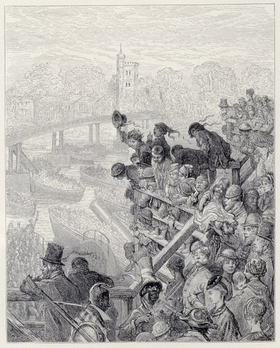 جسر بوتني - العودة ، من "لندن ، رحلة حج" ، كتبها ويليام بلانشارد جيرولد (1826-1884) ، نقش هنري ثيوفيل هيلديبراند (1824-1897) ، حانة. 1872 بواسطة Gustave Dore