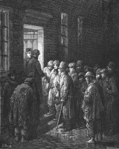"ملجأ - التقدم للقبول" ، 1872. بواسطة غوستاف دور