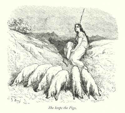 إنها تحافظ على الخنازير (نقش) بواسطة غوستاف دور