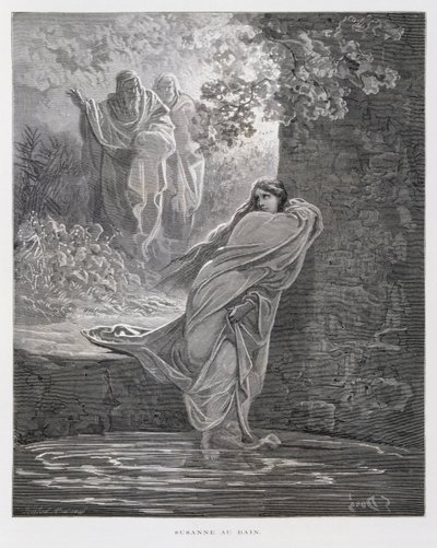 سوزانا في الحمام (دان 13: 1-26)، رسم توضيحي من الكتاب المقدس لدور بواسطة غوستاف دور