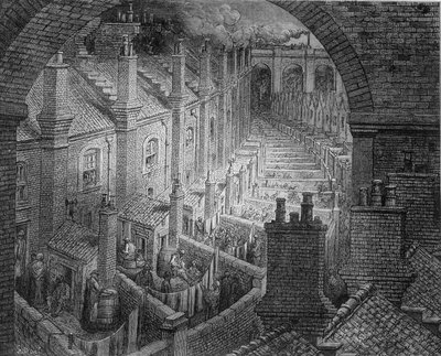 الدورات الخلفية في لندن - في "" لندن بقلم جوستاف دوري بواسطة Gustave Dore