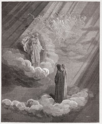 الكوميديا الإلهية (La Divina Commedia ، La Divine Comedie) ، Paradiso ، Canto 16: روح Cacciaguida تتحدث عن فلورنسا - بواسطة Dante Alighieri (1265-1321) - رسم من Gustave Dore (1832-1883) بواسطة غوستاف دور