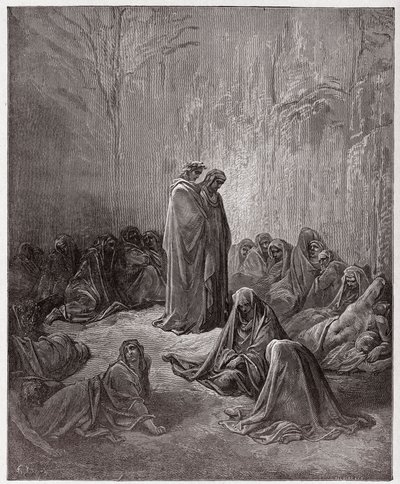 الكوميديا الإلهية (La Divina Commedia ، La Divine Comedie) ، Purgatorio ، Canto 13: أرواح الحسد - بقلم دانتي أليغيري (1265-1321) - رسم توضيحي لغوستاف دوري (1832-1883) بواسطة غوستاف دور