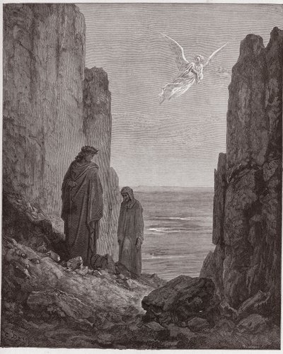 الكوميديا الإلهية (La Divina Commedia ، La Divine Comedie) ، Purgatorio ، Canto 19: صعود الشعراء إلى الدائرة الخامسة - بقلم دانتي أليغيري (1265-1321) - رسم غوستاف دوري (1832-1883) بواسطة غوستاف دور