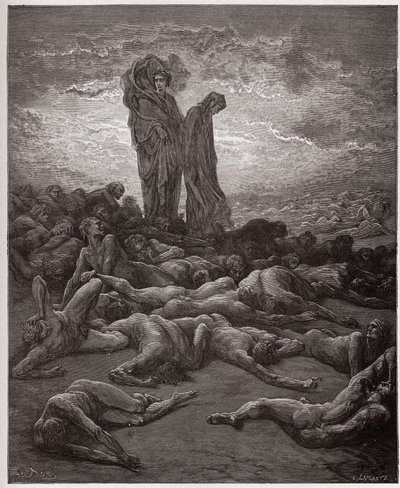 الكوميديا الإلهية (La Divina Commedia ، La Divine Comedie) ، Purgatorio ، Canto 20: أرواح الجشع - بقلم دانتي أليغييري (1265-1321) - رسم من غوستاف دوري (1832-1883) بواسطة غوستاف دور