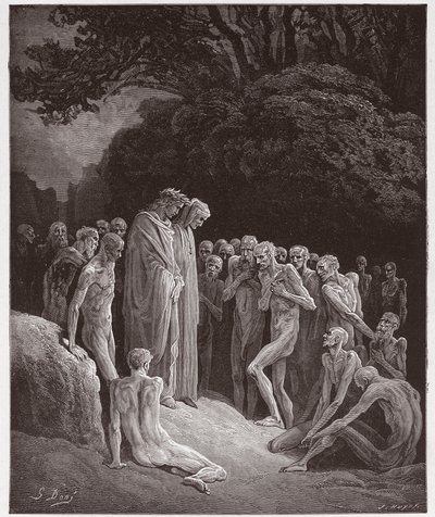 الكوميديا الإلهية (La Divina Commedia ، La Divine Comedie) ، Purgatorio ، Canto 23: أرواح الشره - بقلم دانتي أليغييري (1265-1321) - رسم من غوستاف دوري (1832-1883) بواسطة غوستاف دور