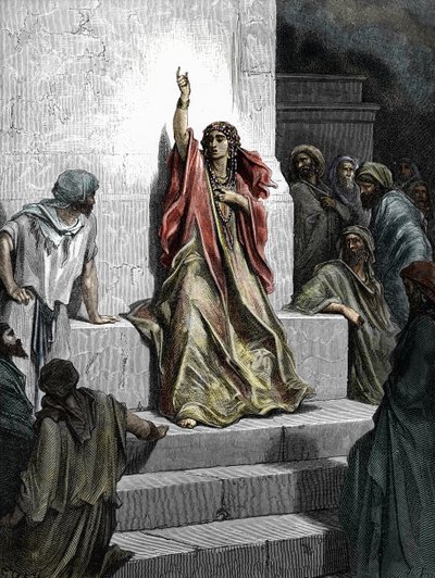 النبية ديبورا (النبية ديبورا) نقش من "الكتاب المقدس" رسمه غوستاف دوري (1832 - 1883) 1865 مجموعة خاصة بواسطة غوستاف دور