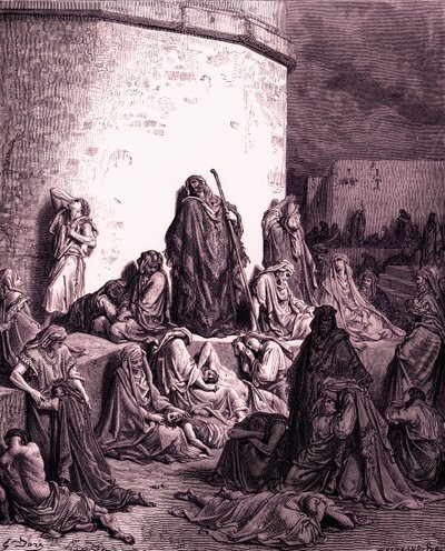 حزن الناس على القدس ، بواسطة Doré - الكتاب المقدس بواسطة غوستاف دور