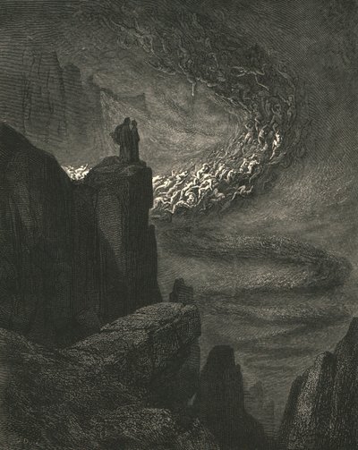الانفجار العاصف للجحيم مع غضب لا يهدأ يدفع الأرواح ، c1890. بواسطة غوستاف دور