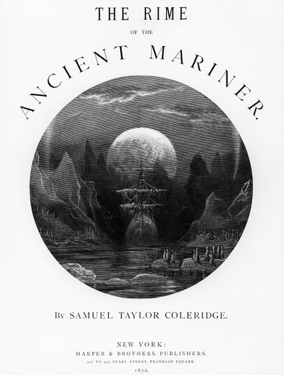 صفحة العنوان من "The Rime of the Ancient Mariner" بقلم ST Coleridge ، نشرها Harper und Brothers ، نيويورك ، 1876 (نقش الخشب) بواسطة غوستاف دور