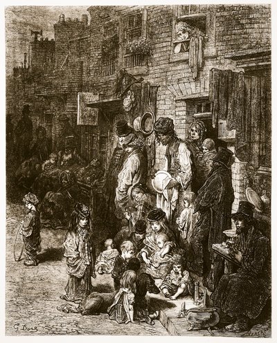 شارع وينتورث - وايت تشابل ، من "لندن ، حج" ، بقلم ويليام بلانشارد جيرولد (1826-1884) ونقش أ. بيرتراند ، حانة. 1872 (نقش) بواسطة Gustave Dore