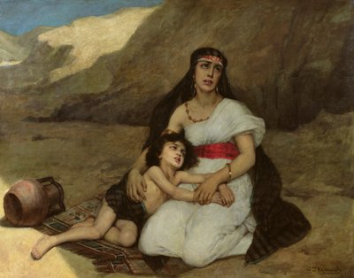 امرأة عربية وطفلها ، 1877 بواسطة غوستاف كرابانسكي