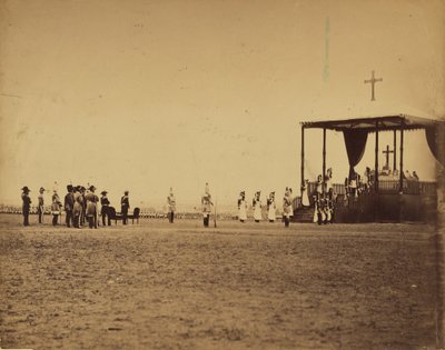 [القداس العسكري في معسكر شالون في حضور الإمبراطور (Le messe militaire..Camp de Chalons..presence de l