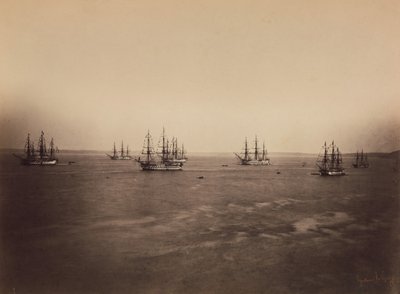 الأسطولان الفرنسي والإنجليزي ، شيربورج ، أغسطس 1858. بواسطة غوستاف ليجراي
