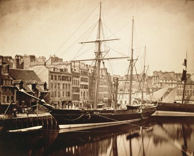 اليخت الإمبراطوري "La Reine Hortense" في لوهافر ، 1856 (صورة بني داكن) بواسطة غوستاف ليجراي