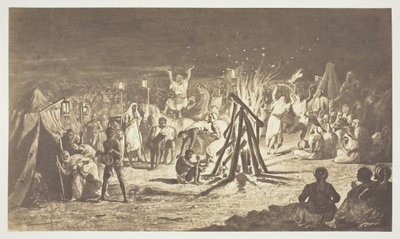 بدون عنوان [لوحة لنيران المخيمات في كامب دي شالون بقلم بينيديكت ماسون] ، 1857. بواسطة غوستاف ليجراي
