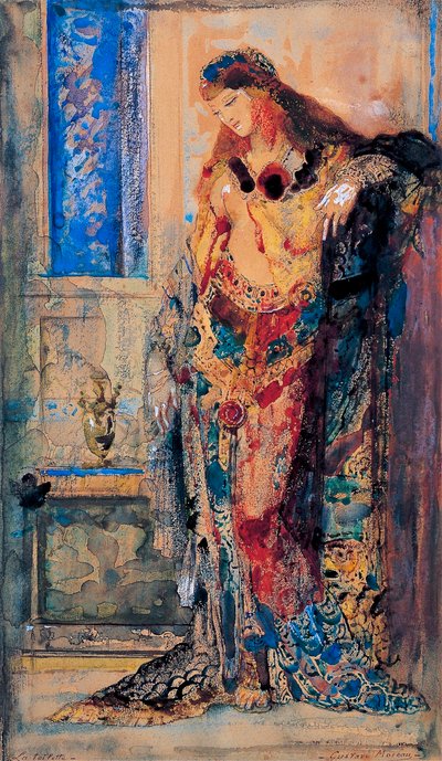 "المرحاض" الاستشراق ، امرأة شابة في إهمال - رسم لجوستاف مورو (1826-1898) 1885-1890 متحف بريدجستون للفنون طوكيو ، اليابان بواسطة غوستاف مورو