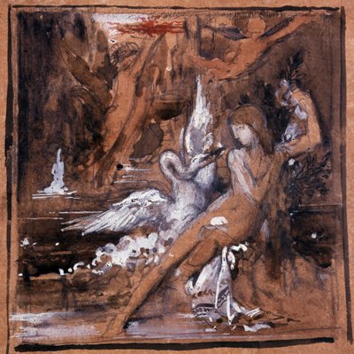 ليدا و سوان. رسم لجوستاف مورو (1826-1898). بواسطة غوستاف مورو