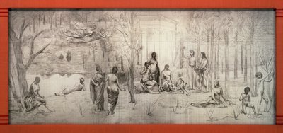 إطار فن الآرت نوفو لرسم بيير بوفيس دي شافان (1824-1898) ، بقلم غوستاف سيرورييه بوفي (1858-1910) ، فرنسا بواسطة غوستاف سيرورييه بوفي