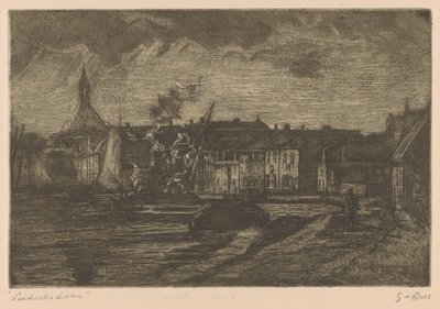 Leidschendam (العنوان الأصلي على الكائن) بواسطة غوستاف فان دير دو (توقيع الفنان)