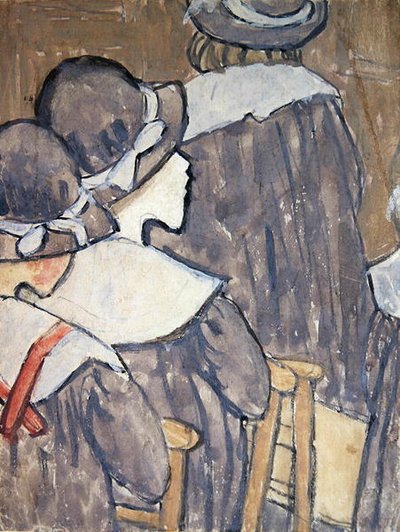 الأطفال في الكنيسة (لون الجسم فوق آثار قلم رصاص على الورق) (انظر أيضًا 130312 ، 281886) بواسطة جوين جون