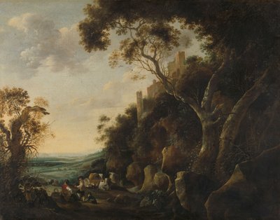 المناظر الطبيعية مع الرعاة بواسطة Gysbert Hondecoeter
