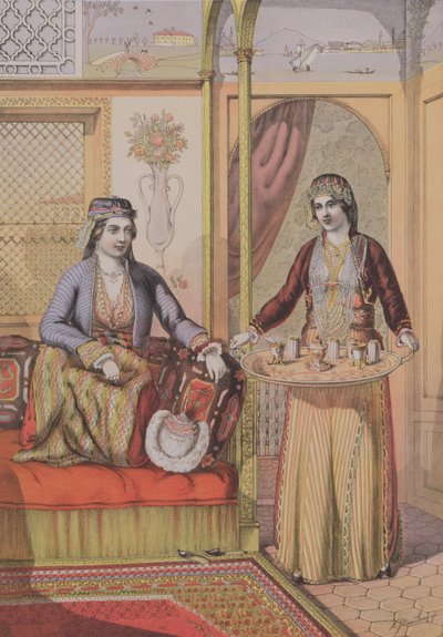 السيدات الأرمن في المنزل ، نقشهن تشارلز بارسونز ، 1862 بواسطة HJ van Lennep