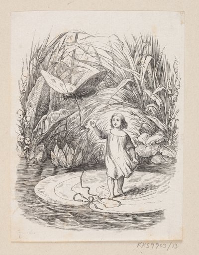 رسم توضيحي لـ "Tommelise" في HC Andersen ، "Fairy Tales and Stories" ، المجلد 1 بواسطة إدوارد كريتزشمار