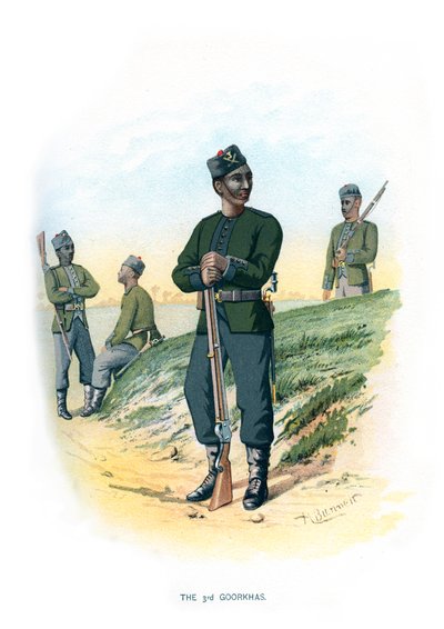 Goorkhas الثالث ، c1890. بواسطة H. Bunnett