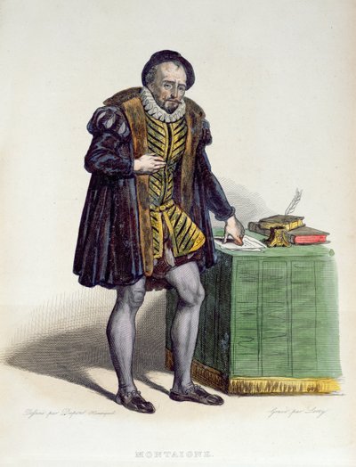 ميشيل إيكيم دي مونتين (1533-92) من "Le Plutarque Francais" بقلم إ. مينشيت ، 1835 (نقش الألوان) بواسطة H. دوبونت